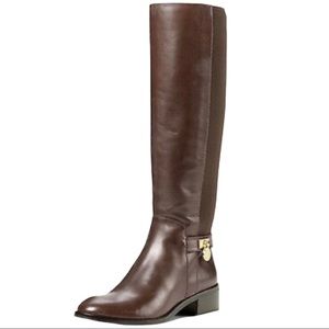 Michael Kors Brown Hamilton Leather Boots | 8.5